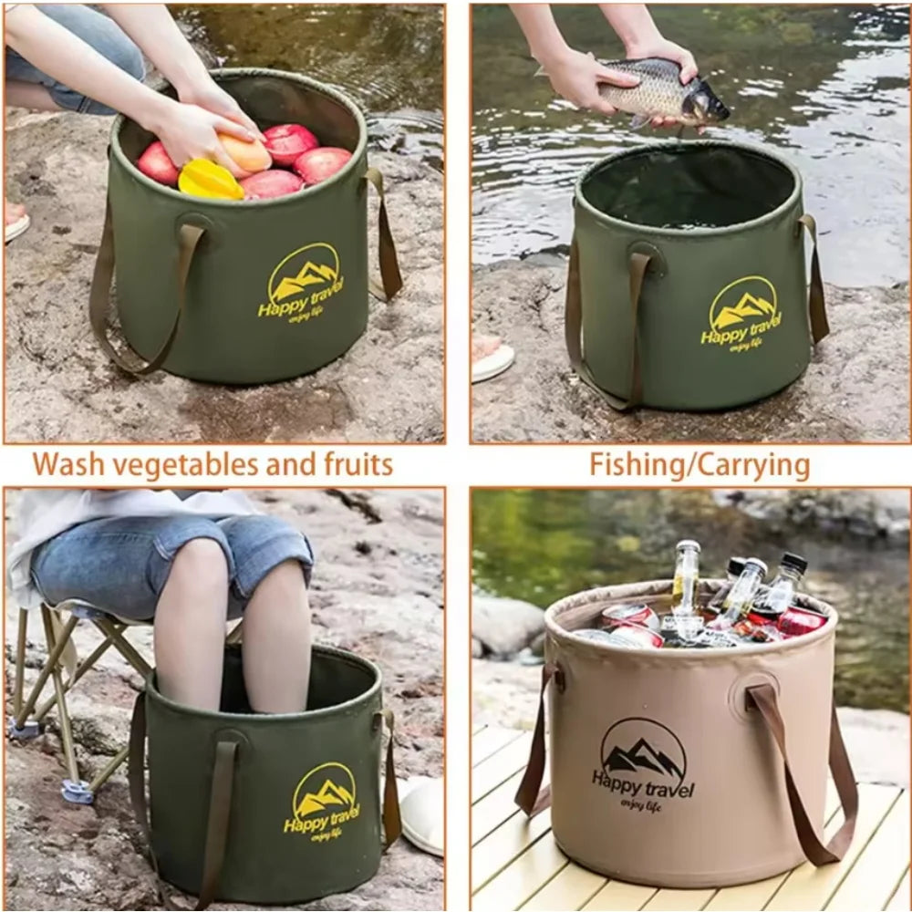 Handheld Bucket Outdoor Foldable Waterproof Sink Portable Travel Zpaxo