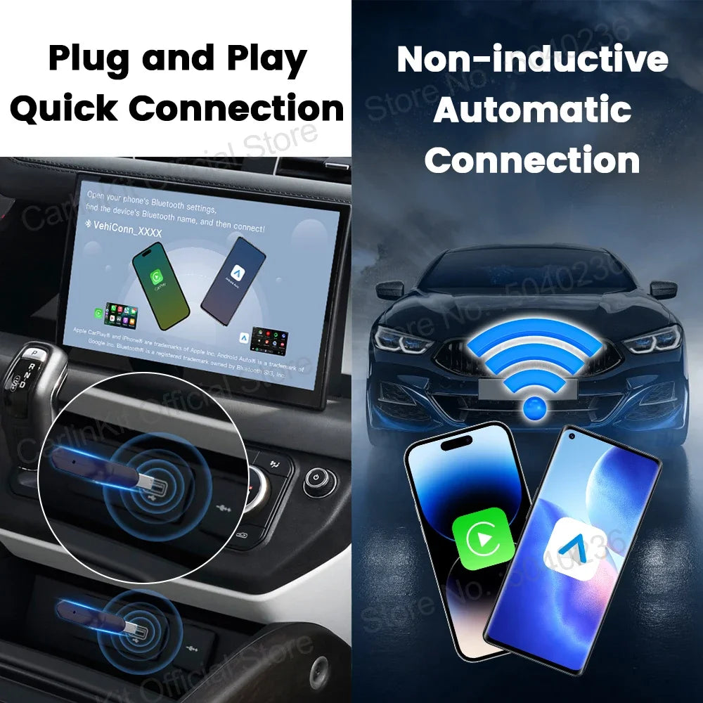 MINI 5 Ultra Carlinkit Wireless Carplay Adapter Smart Box Car Plug Zpaxo