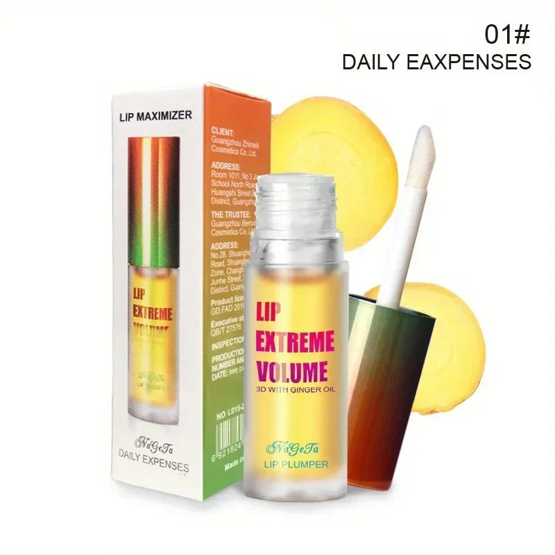 Lip Plumper Fuller Healthy Enhancer Ginger And Mint Plant Lip Gloss Oil Moisturizing Beauty Lips Sexy Lips Zpaxo