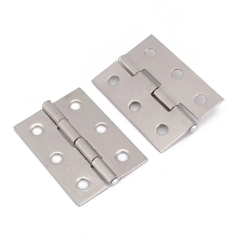10pcs Stainless Steel Door Hinges Cabinet Doors Windows Wooden Box Flat Hinge Home Furniture Hardware Accessories Zpaxo