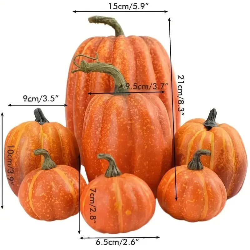 Pumpkin Autumn Decor Outdoor Orange Foam Plastic Fake Artificial
