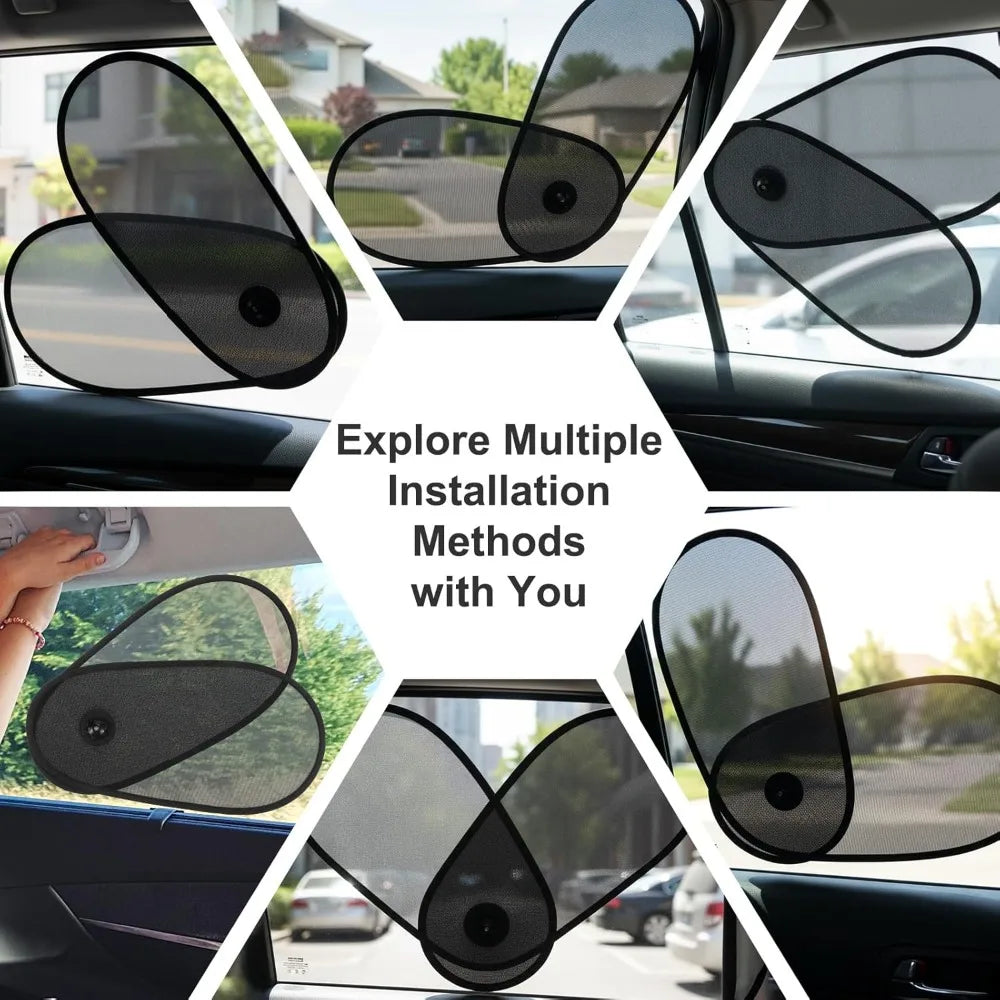 Breathable Mesh Car Window Shade – UV Sun Blocker + Suction Cups
