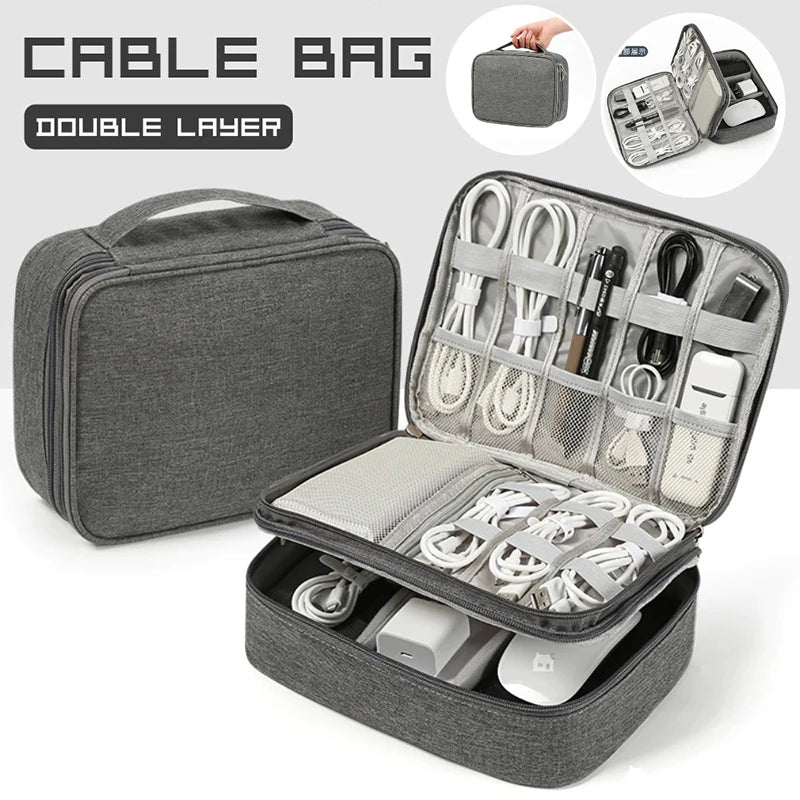 Multi-functional Large Capacity Waterproof Digital Electronic Organizer USB Data Line Charger Plug Earphones Travel Storage Bag Zpaxo