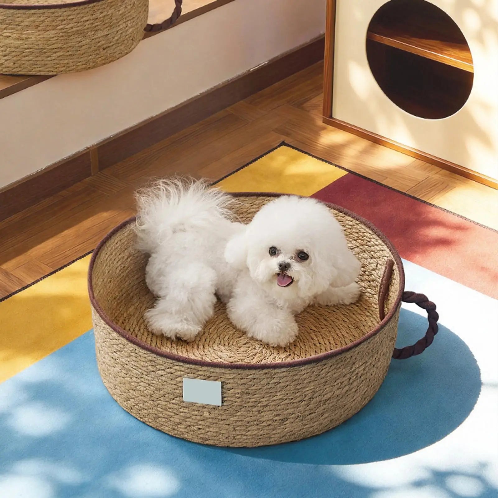 Cat Basket Cup Design Cute Pet Sleeping Nest Cotton Rope Woven