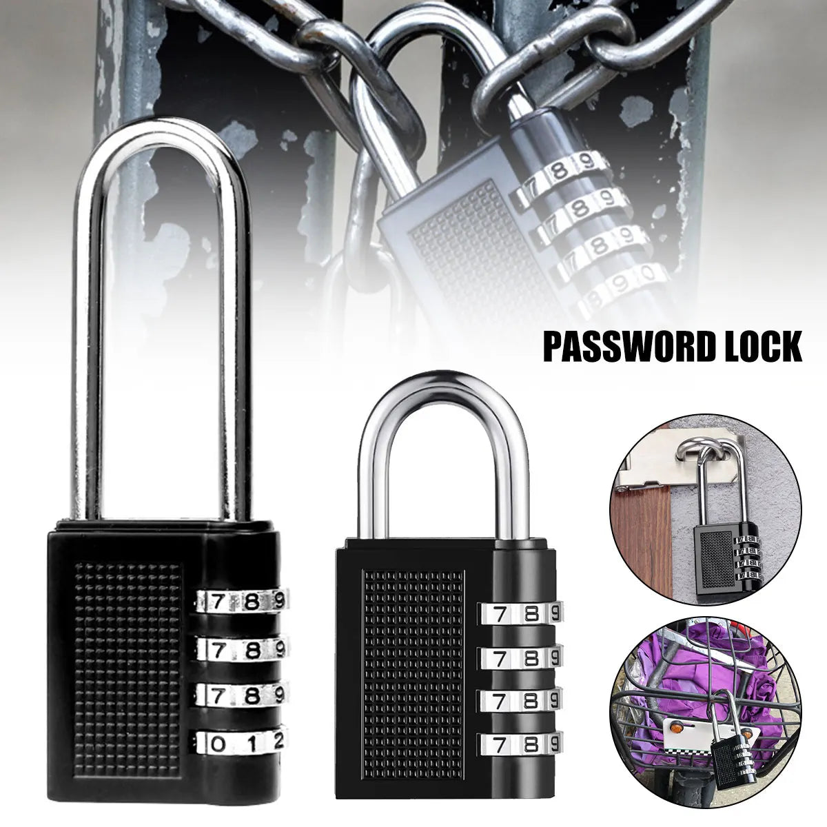 Zinc Alloy Padlock Digit Locker Lock Weatherproof Lock Americanism Outdoor Mechanical Lock For School Gym Locker/FenceHasp Secur Zpaxo