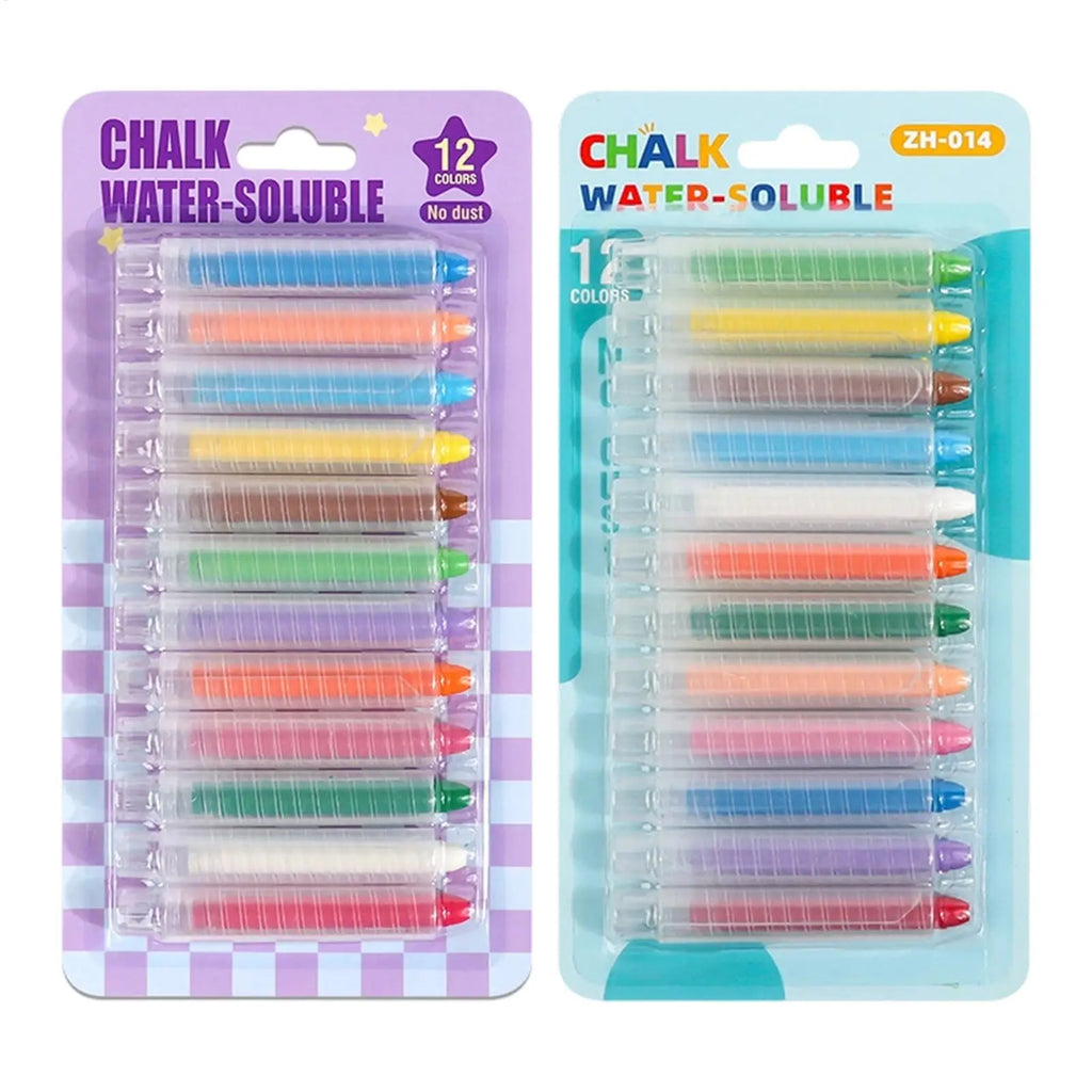 Dustless Chalk 12 Colored Water-soluble Chalk Erasable Non Dirty Hands Dust Free Chalk Blackboard Graffiti Painting Solid Chalk Zpaxo