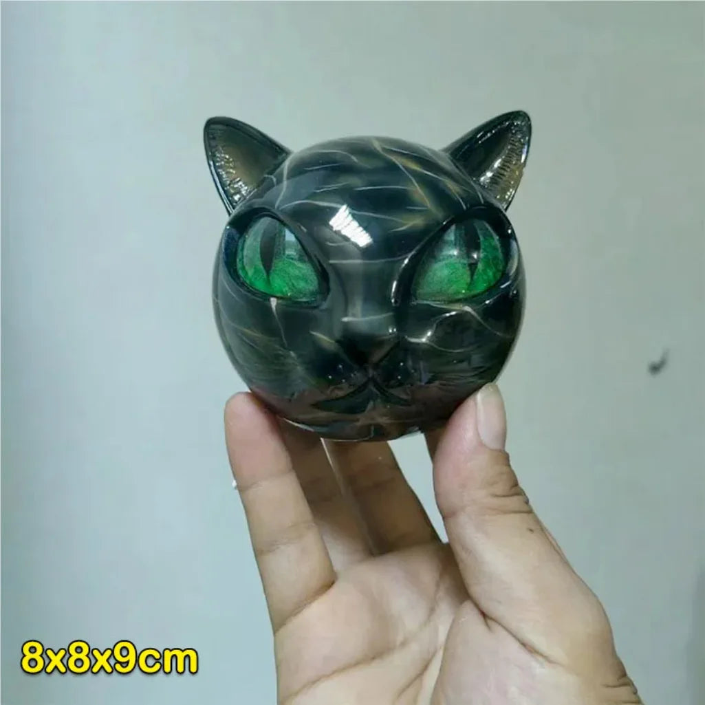 Mystic Black Cat Resin Sculpture – Gothic Witchy Home Decor Resin Sculpture Zpaxo