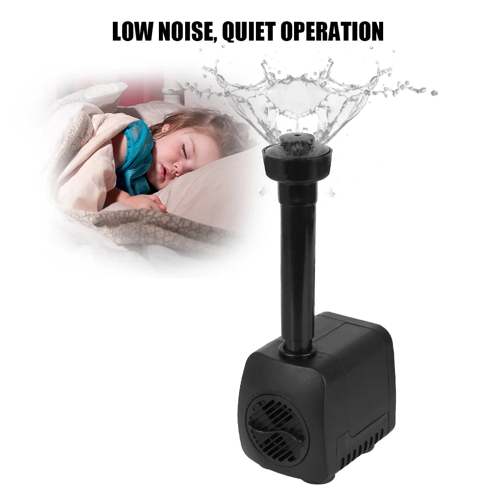 Ultra-quiet Water Pump Garden Aquarium Fountain 15 W Waterproof EU Plug with 12 LED Light Adjustable Zpaxo