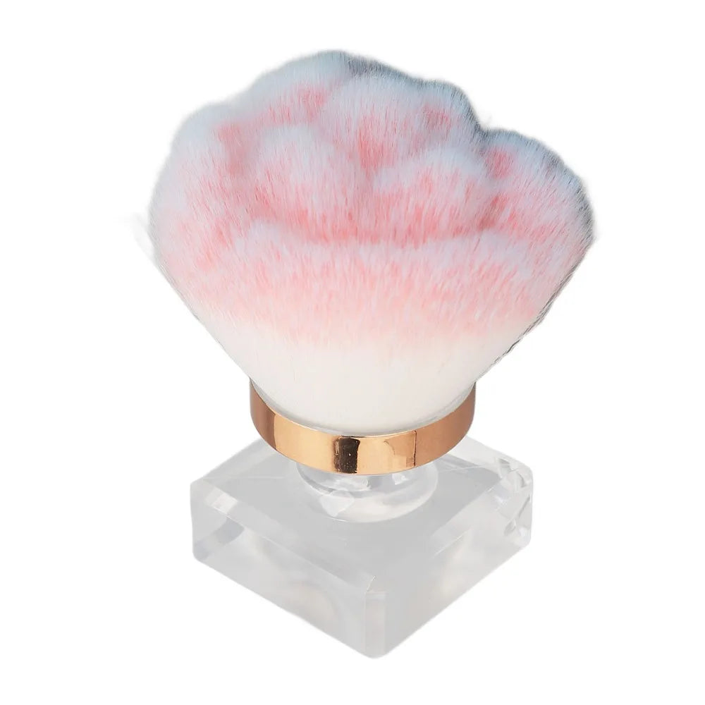 Pink Soft Bristle Nail Dust Removal Brush Comfortable Handle Rose Art Zpaxo