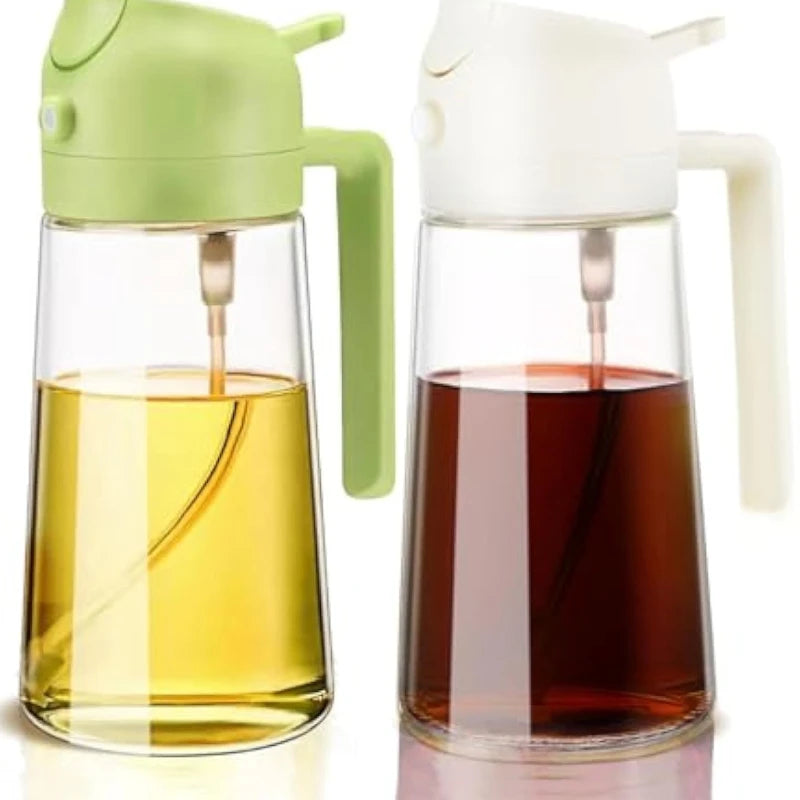 Oil Spray Pot 2-in-1 Plastic Household Kitchen Oil Bottle Nebulizing Mist Filling Cooking Oil Spray Pot Dual Use Camping Zpaxo