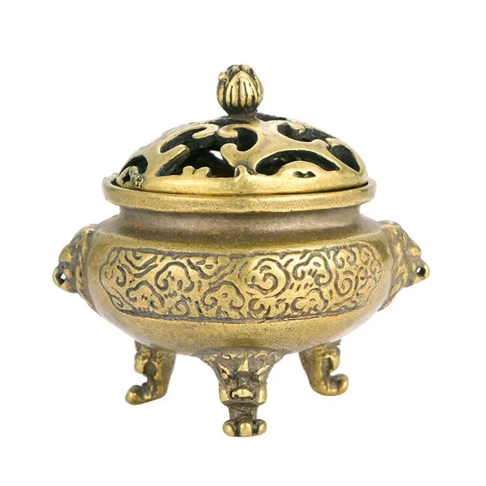 Vintage Brass Incense Holder Sturdy Mini Censer Fine Craftsmanship