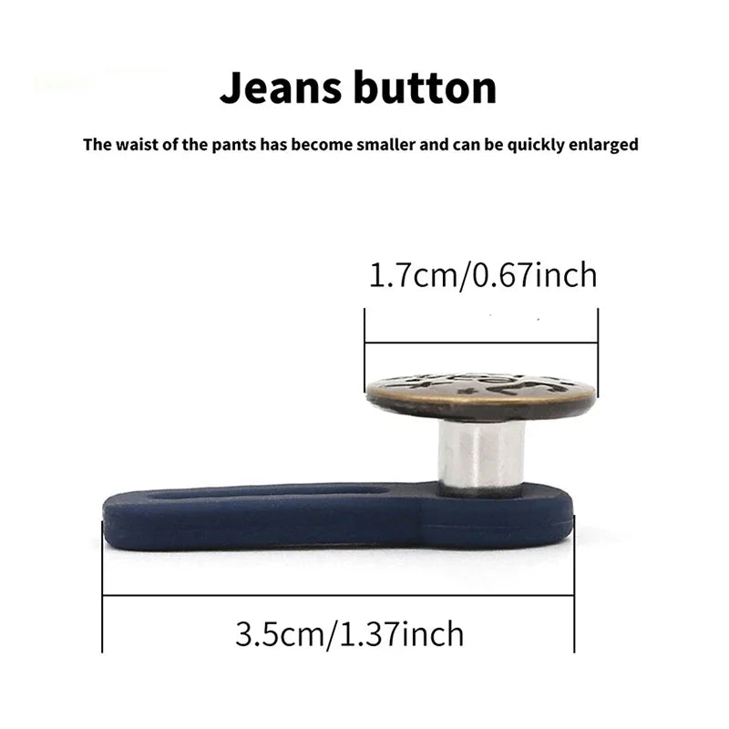 Metal Jean Button Extenders – No-Sew Waist Extender Kit