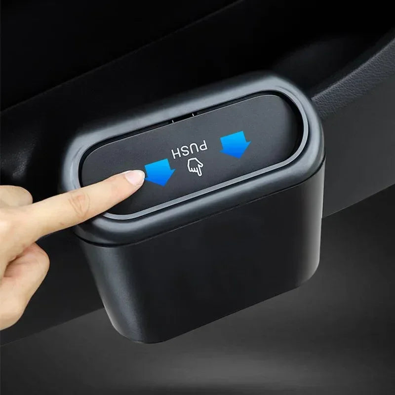 Car Trash Can with Lid – Hanging Dustbin & Clip Holder