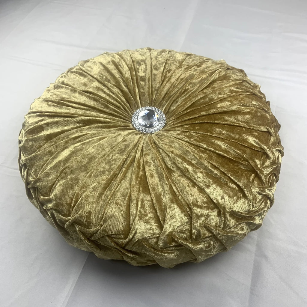 Floating Window Cushion Nordic Pumpkin Pillow in Living Room Solid Color with Diamond Wheels Round PuTuan Tatami Plush Pillow Zpaxo golden 32x32cm