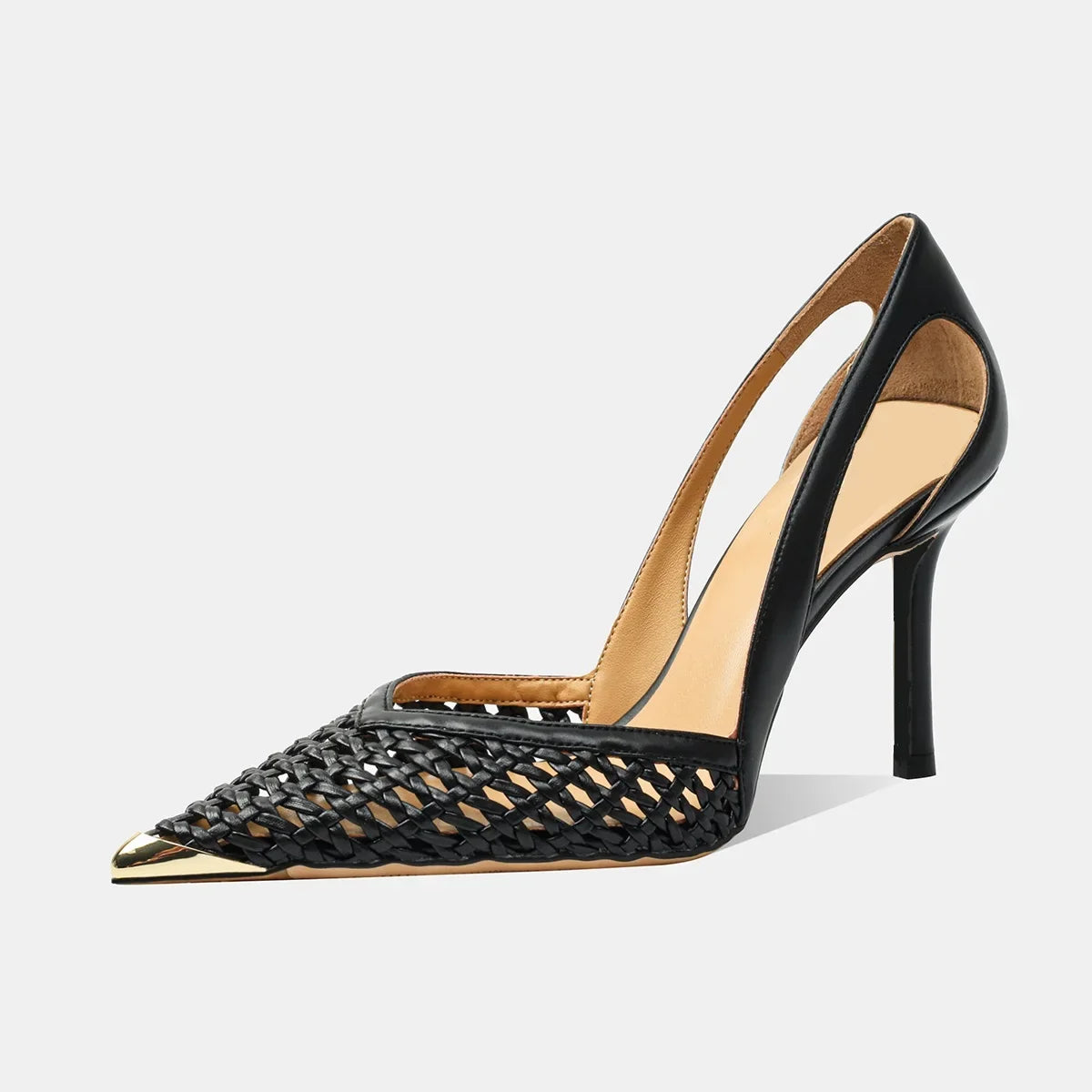 Women Heel Pumps Pointed Stiletto Heels Shoes Summer 2025 Luxury Zpaxo black 43