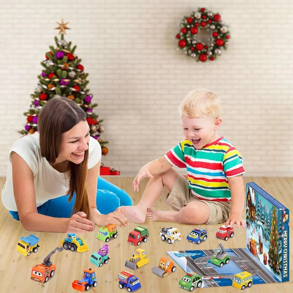 2025 Christmas Countdown Calendar 24 Days Pull Back Car Toy Advent