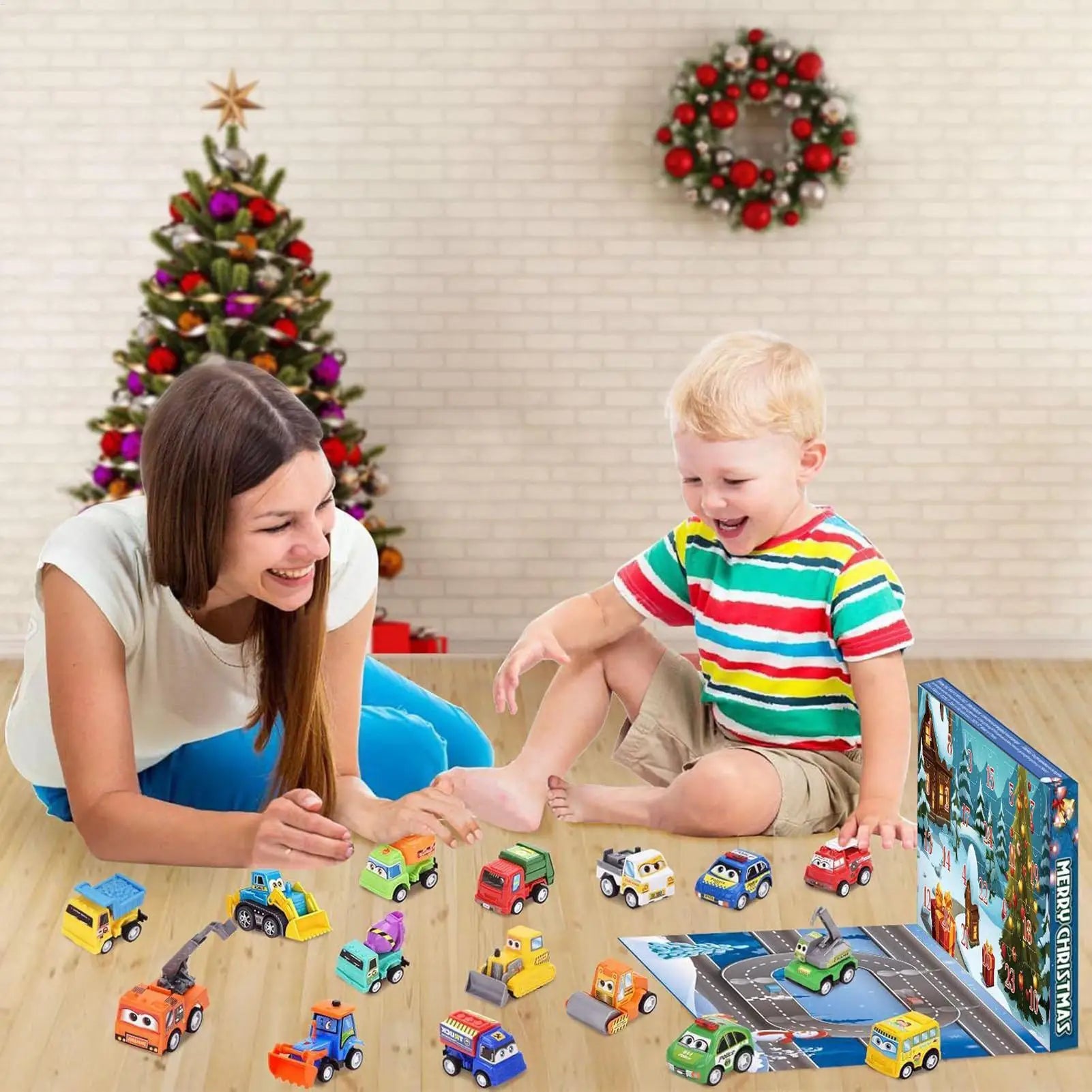 2025 Christmas Countdown Calendar 24 Days Pull Back Car Toy Advent