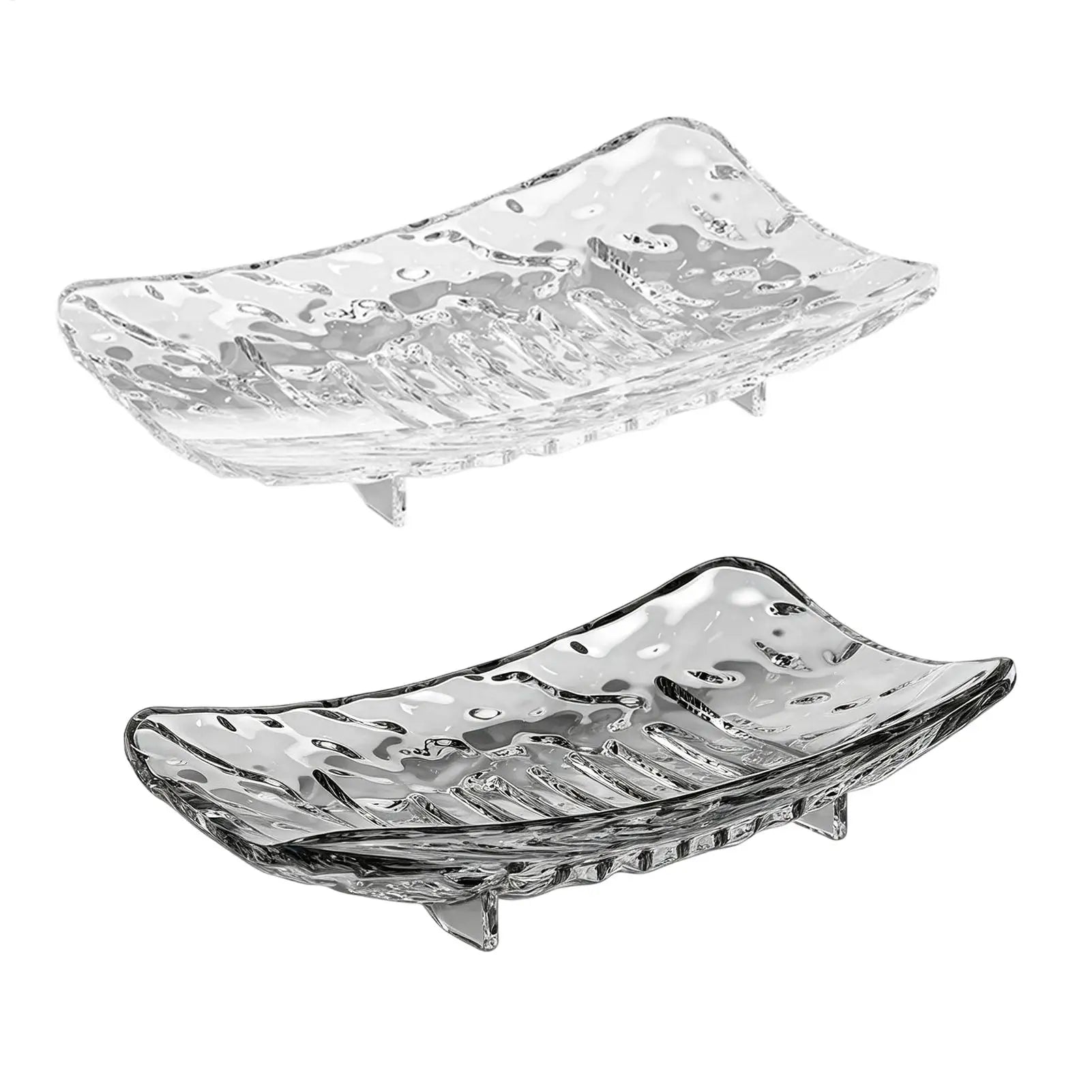 2-Pack Soap Dish with Drain Holes & Non-Slip Base | Clear PET Soap Dish Set Zpaxo