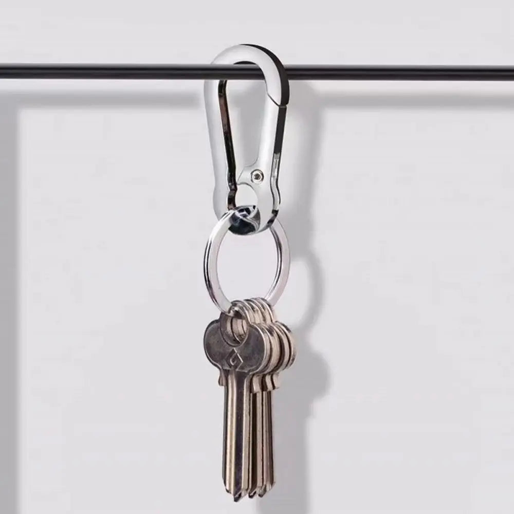 Men Hanging Buckle Anti-lost Gift Car Decoration Couple Key Chain Keyring Stainless Steel Gourd Buckle Metal Keychain Zpaxo