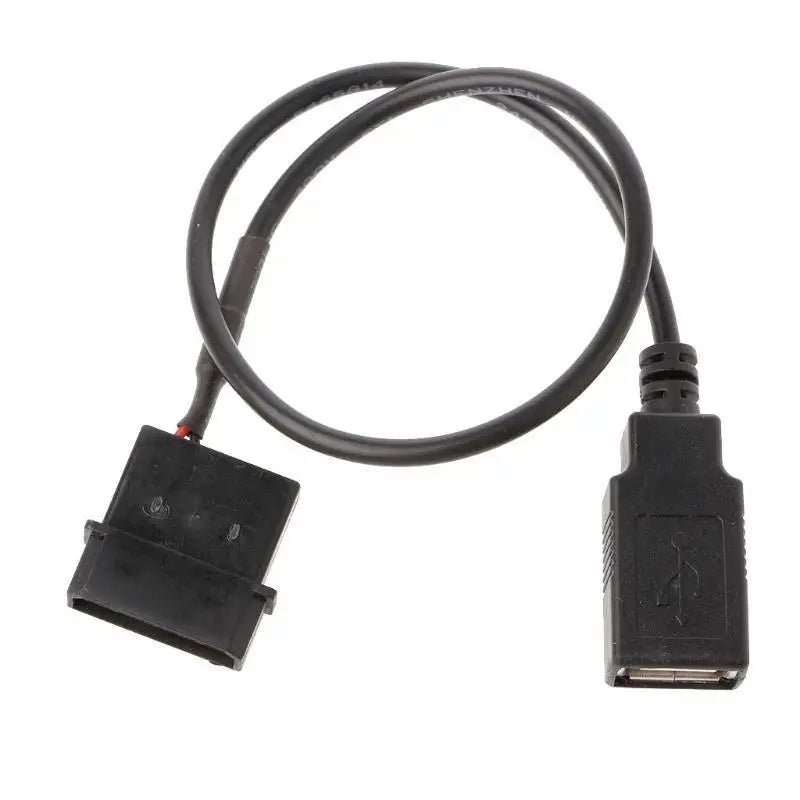 652F 2-Pin Peripheral Female 5V USB Power Adapter Cable Zpaxo Black CN