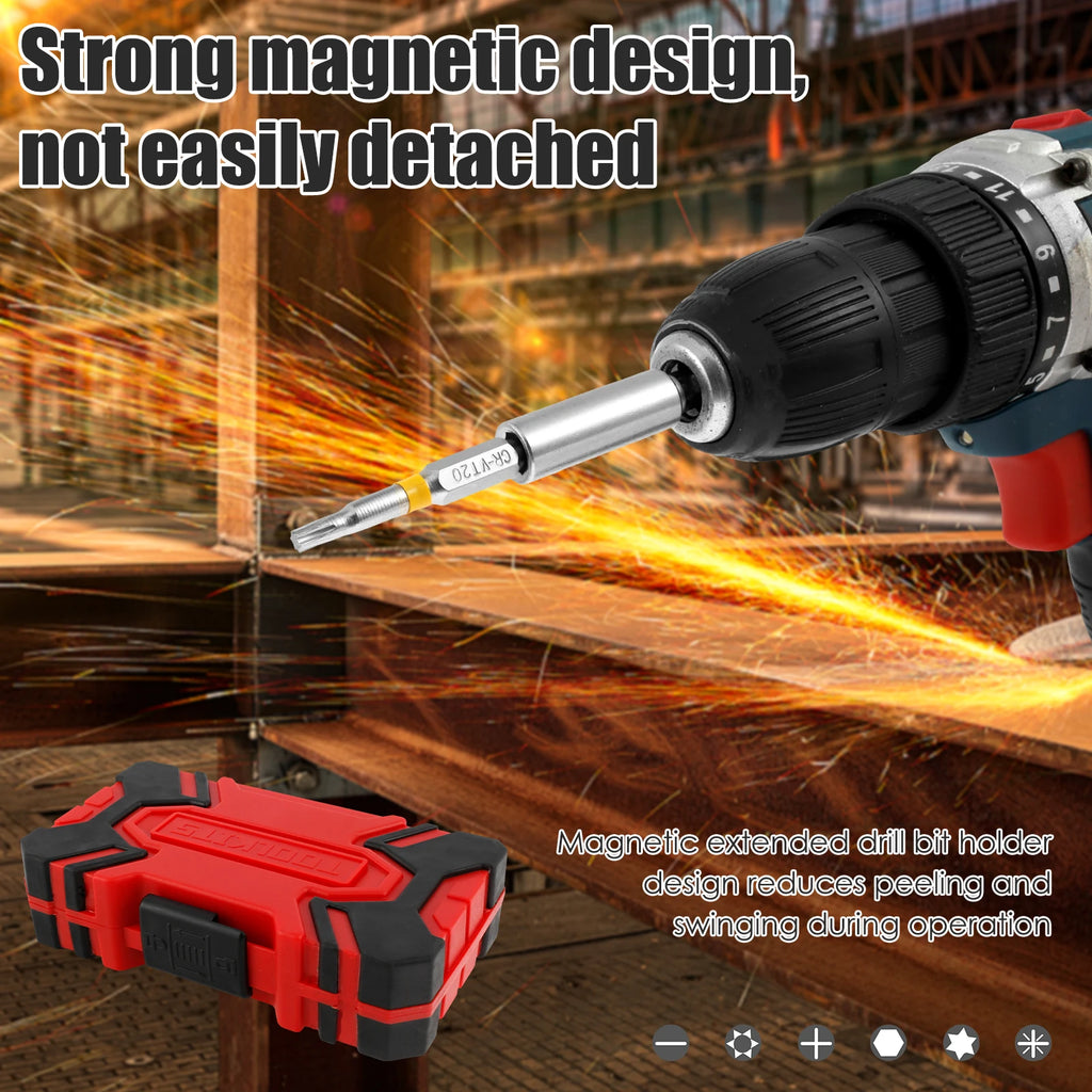 83Pcs Screwdriver Bit Set Colorful Security Bits Electric Screwdriver Set with Case Portable Steel Magnetic Long Drill Bit Set Zpaxo