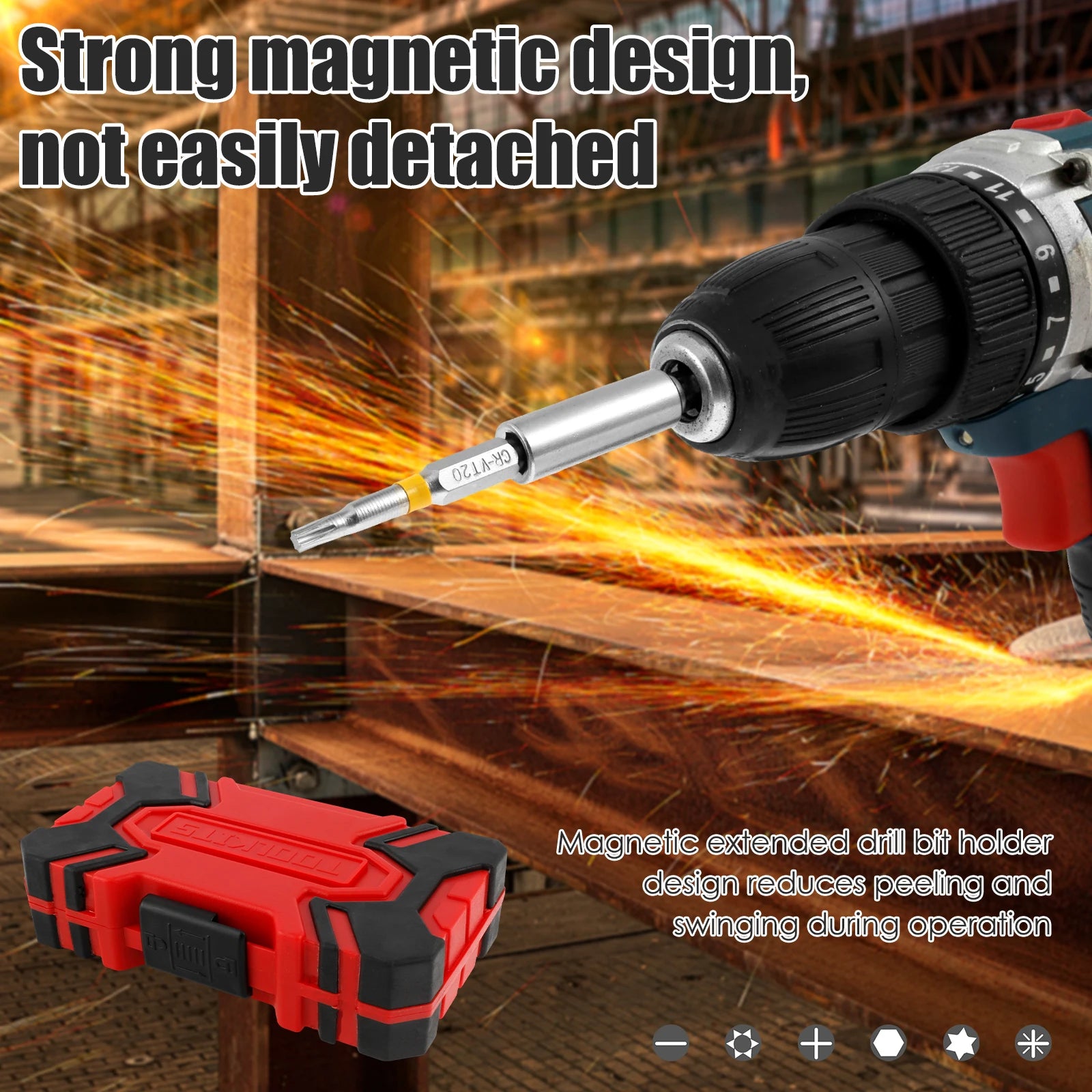 83Pcs Screwdriver Bit Set Colorful Security Bits Electric Screwdriver Set with Case Portable Steel Magnetic Long Drill Bit Set Zpaxo