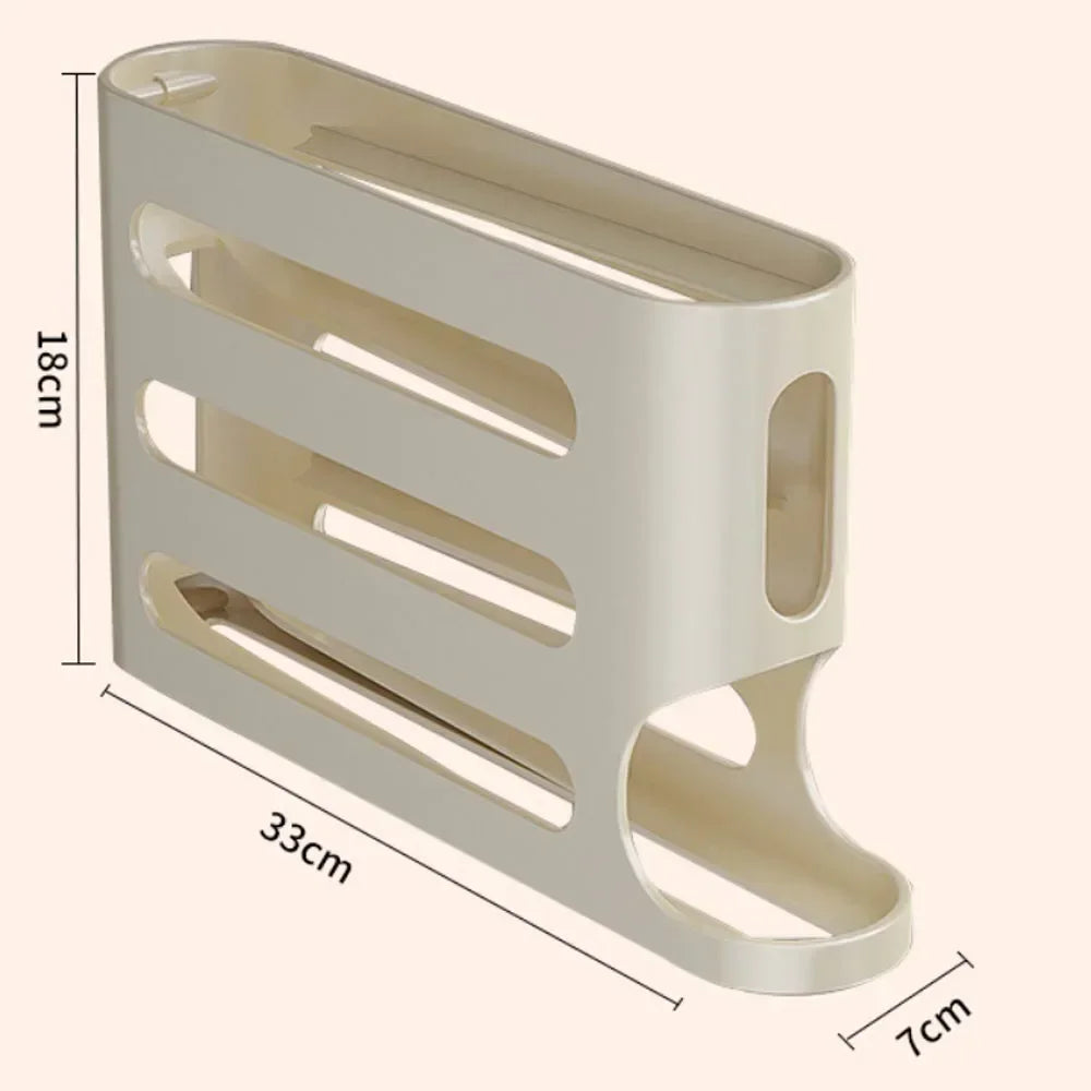 4 Layers Automatic Rolling Egg Holder Rack Fridge Egg Storage Box Container Kitchen Refrigerator Egg Dispenser Fridge Organizer Zpaxo