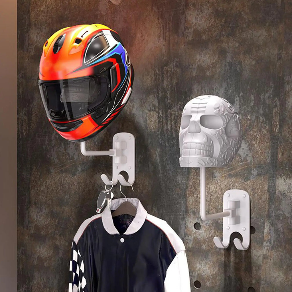 Helmet Wall Mount Skull Shape Hat Rack Decorative Wall Mount Helmet Display Holder for Garage Entryway Bedroom Women Men Party Zpaxo