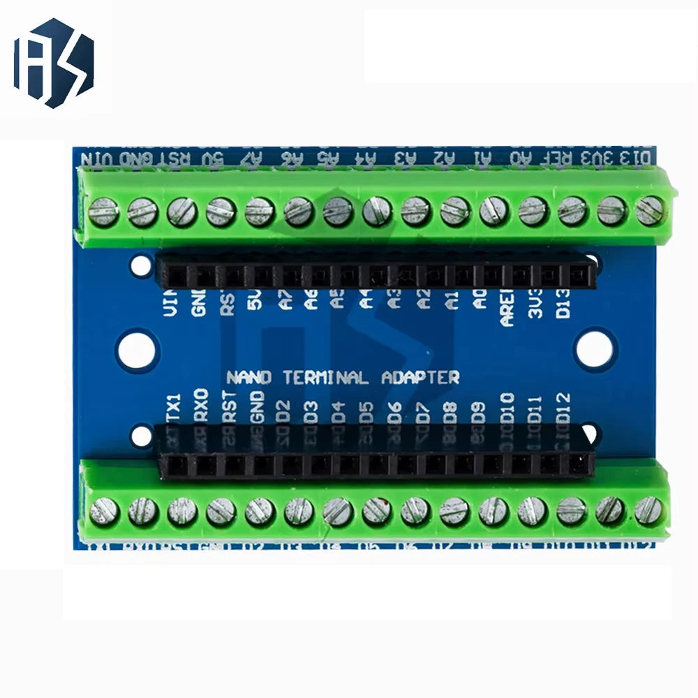 Nano V3.0 Expansion Shield – Full I/O Pin Breakout Board with 5A High-Current Terminal Blocks, 3.3V/5V Logic Selector Zpaxo