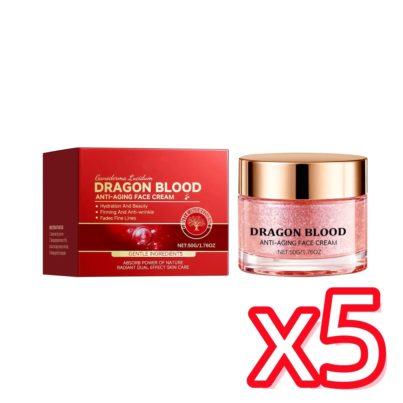 Dragon Blood Retinol Face Cream – Brightening & Firming 50g Anti-Aging Face Cream Zpaxo 50g X 5