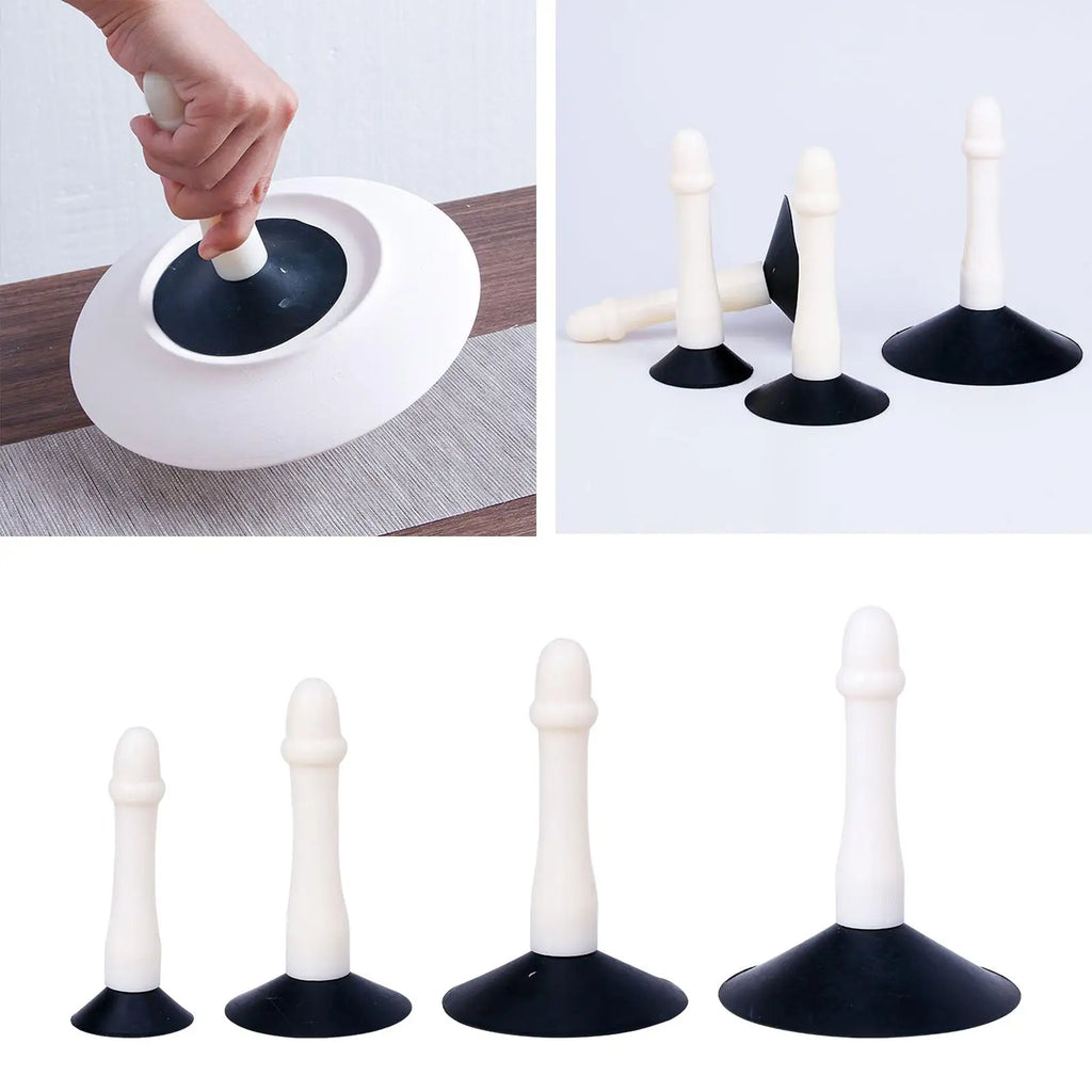 Clay Dip Glazing Tool Pottery Tool Plate Parts Glazing Coloring Tool Portable Expert Easy to Use Art Crafts Rubber Suction Cup Zpaxo
