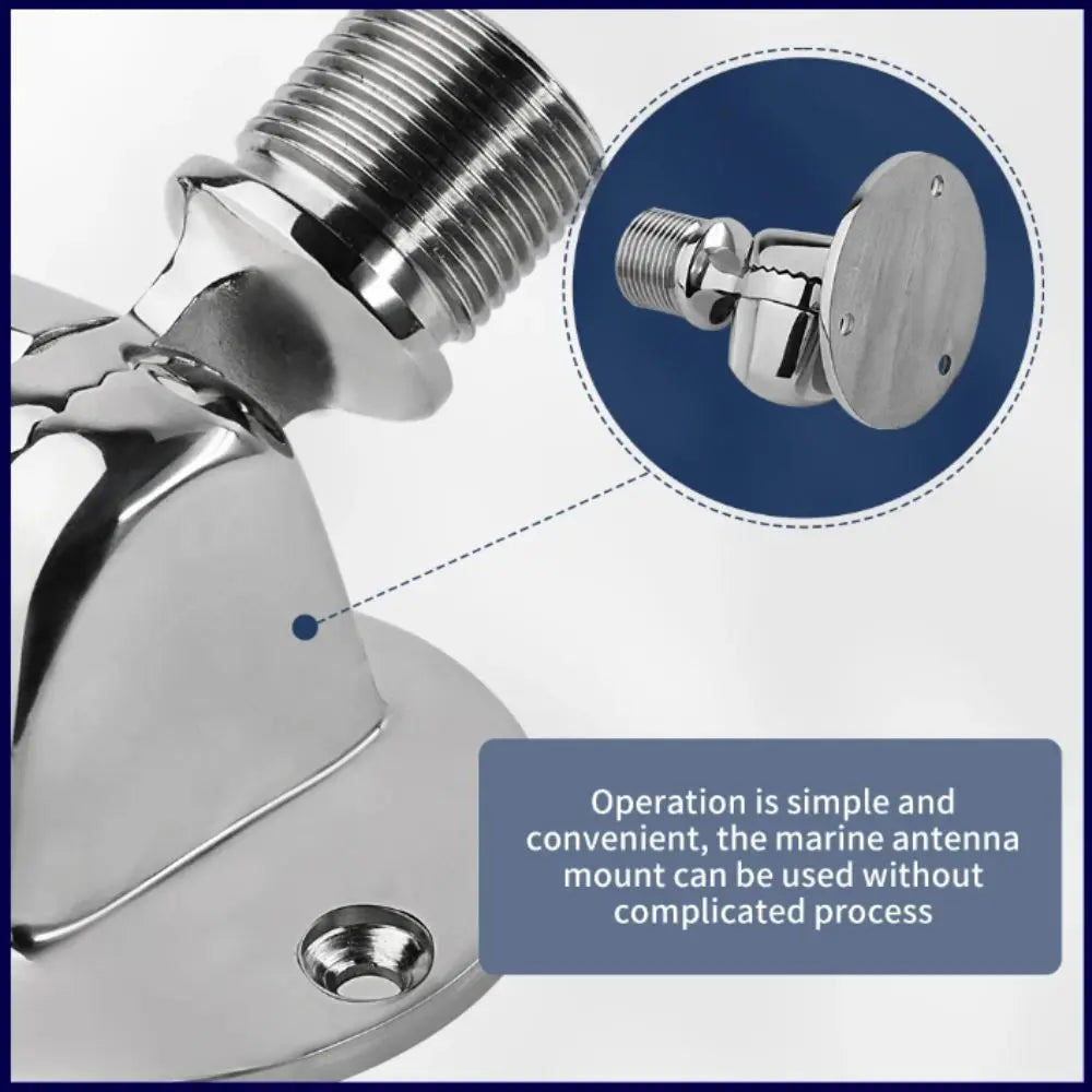 316 Stainless Steel Ratchet Antenna Mount 25mm Diameter Adjustable Design Boat Antenna Mount Round Base Ratchet Mechanism Zpaxo