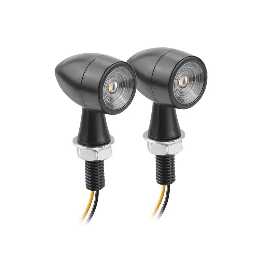 Dirt Bike Motorcycle Lighting Mini LED Turn Signal Moto Flashing Zpaxo black