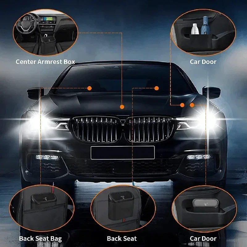 Car Trash Can with Lid Leak-proof Dustbin Mini Automotive Accessories for Car Door Cup Holder Seat Back Zpaxo