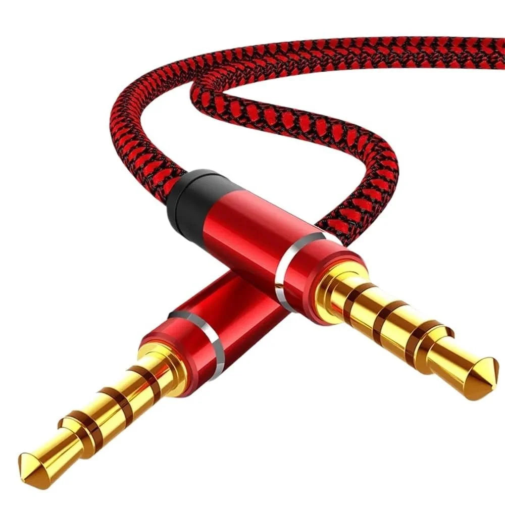 1.5M Nylon Braided 3.5mm AUX Audio Cable | Car, Phone & Speaker AUX Audio Cable Zpaxo