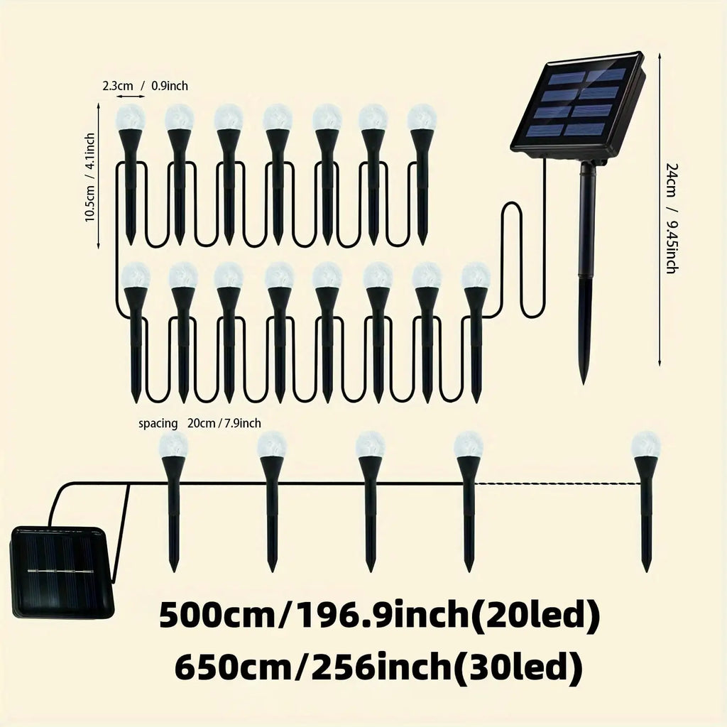 Solar-powered Bubble Path Light Floor-standing 8 Modes Solar Guiding Zpaxo
