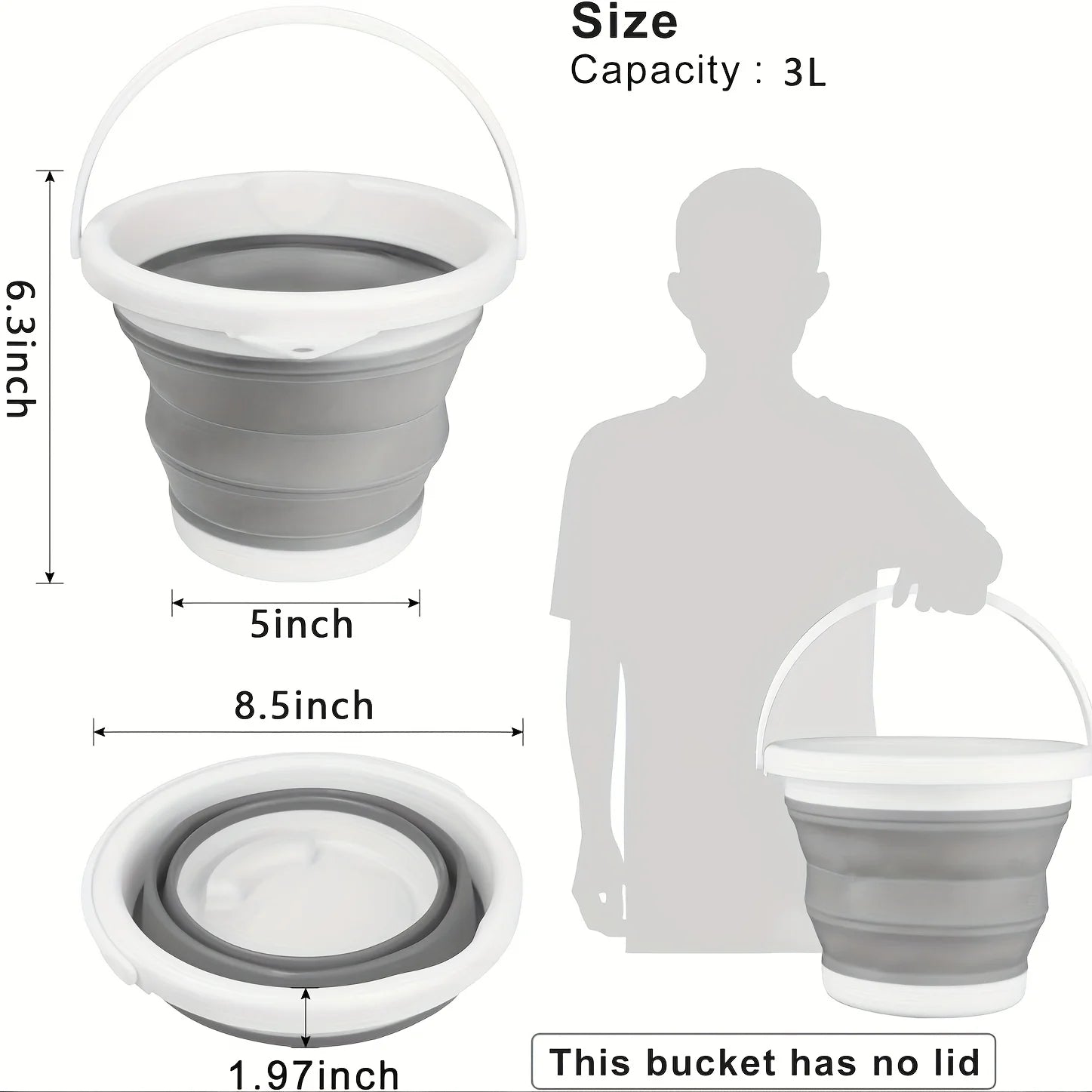 Collapsible Bucket Handle Portable Foldable Large Plastic Mop Outdoor