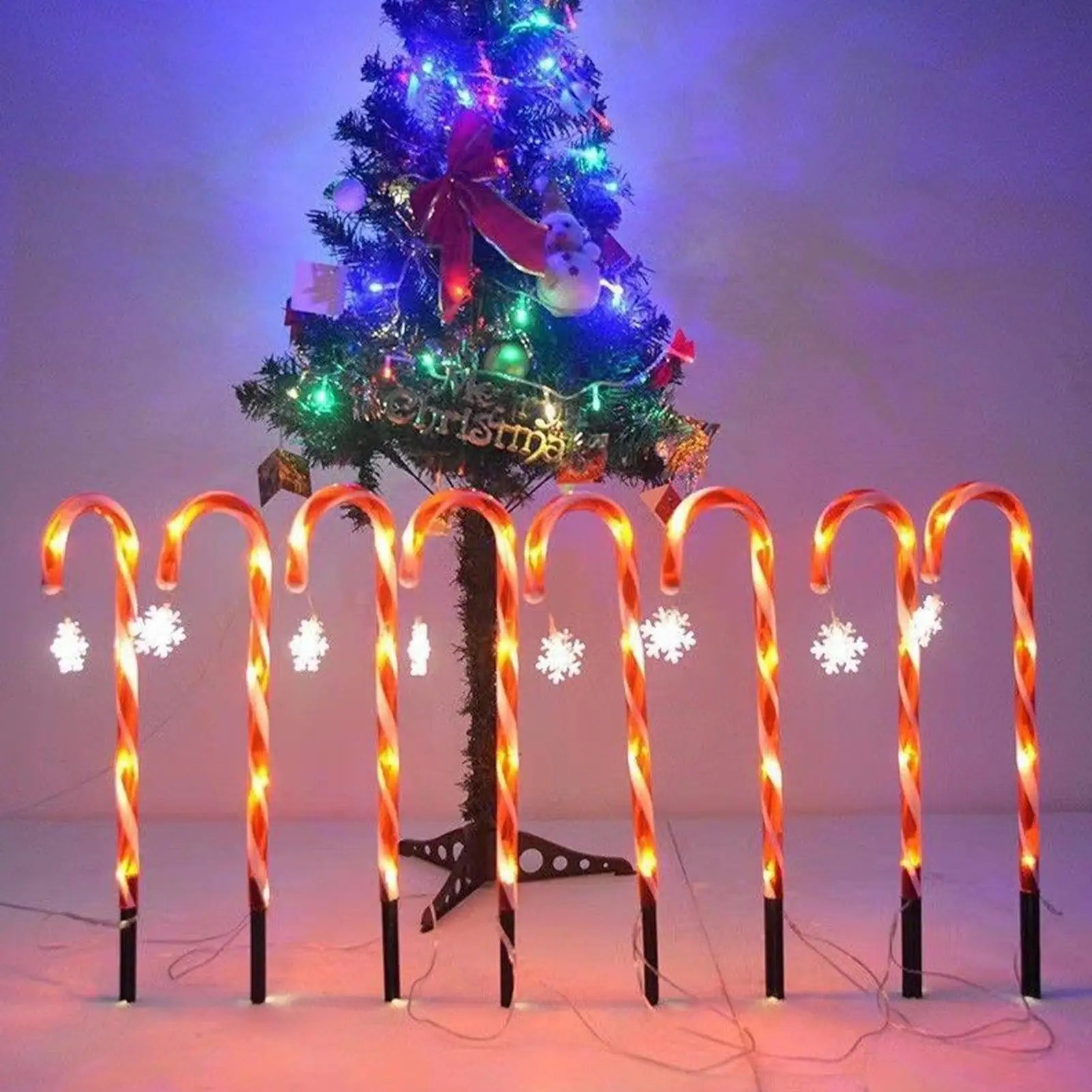 Solar Candy Cane Lights 8-Mode 1200mAh Waterproof Christmas Decor