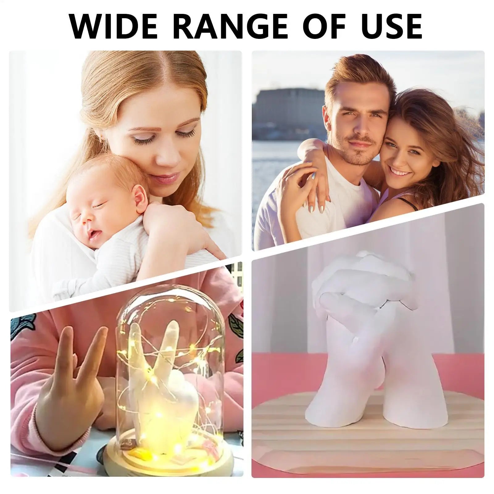 Handmade Plaster Hand Mold Casting Kits Couples Romantic DIY Keepsake