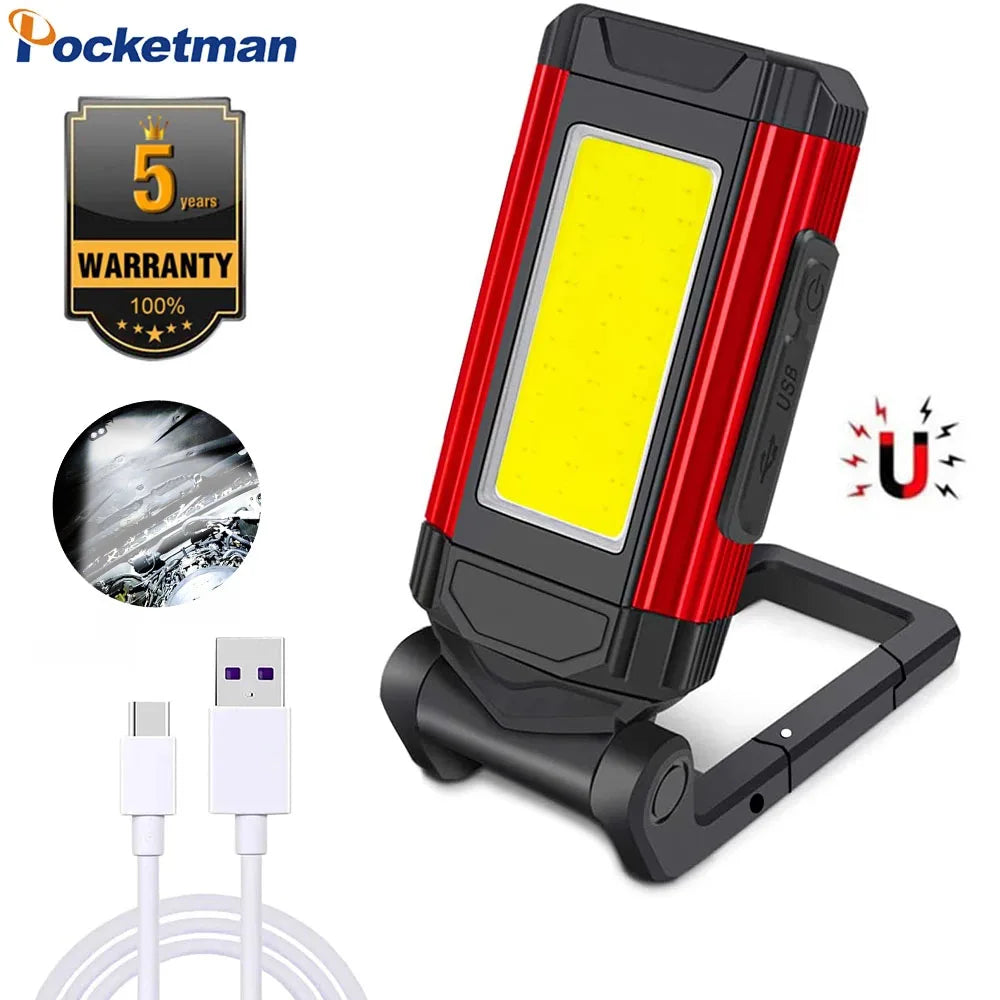 POCKETMAN COB LED Work Light – Magnetic Base, 6000LM Flashlight
