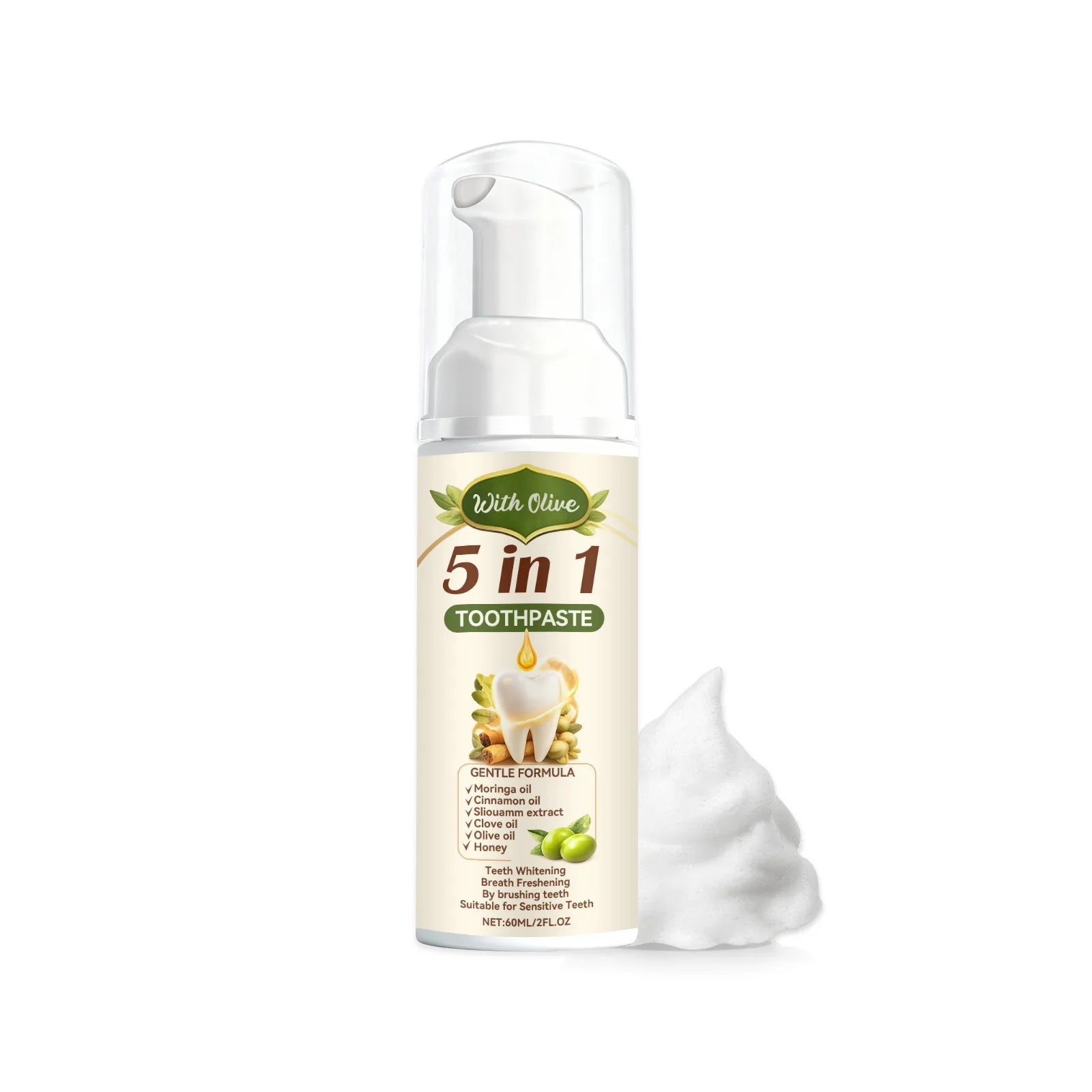 Olive Teeth Clean Toothpaste Mild Foaming Deep Cleaning Offer Oral Health Environment Keep Freshness Breath Portable Toothpaste Zpaxo 60ml