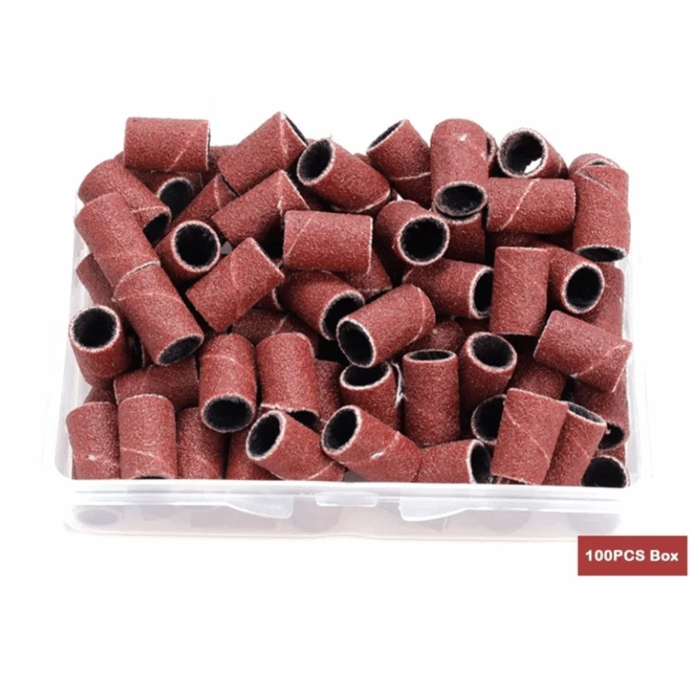 Electric Manicure 180 240 Nail Sanding Cap Bearing Sleeve Box Drill Zpaxo Brown-240