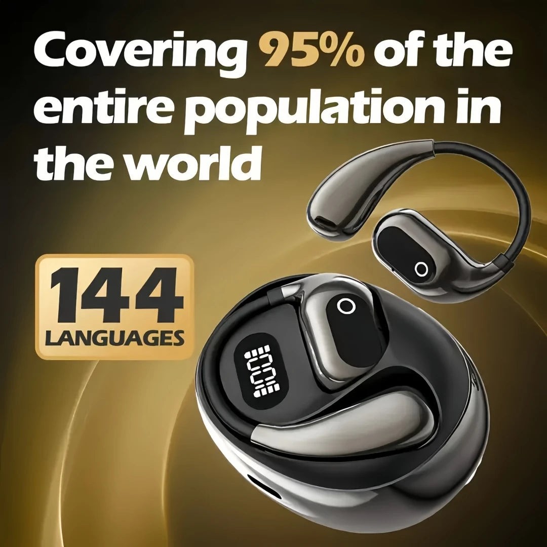 AI Language Translation Earbuds 144 Translator Open-ear Headphones Zpaxo black China Mainland