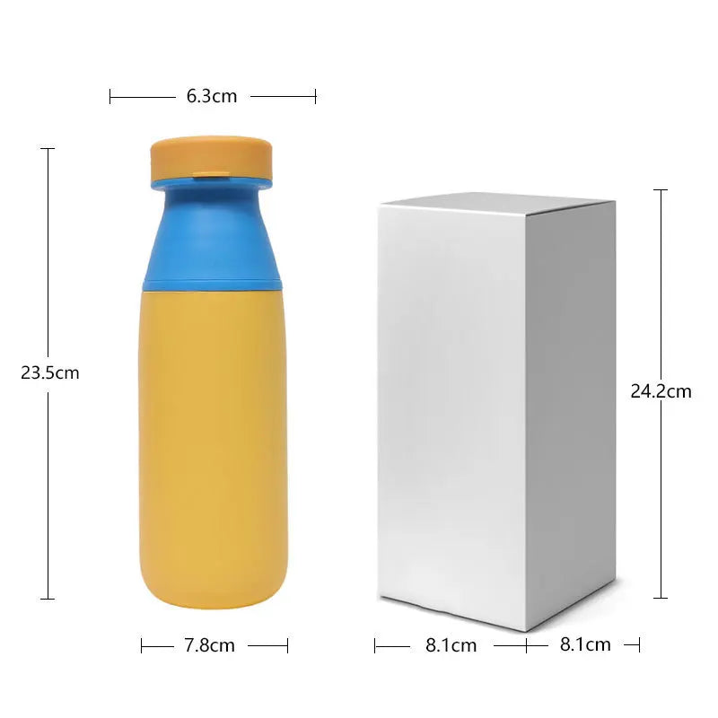 Cross-border New Dual-drinking Milk Tea Cup, 304 Stainless Steel Vacuum Insulated Cup, Detachable Handheld Children's Water Cup Zpaxo