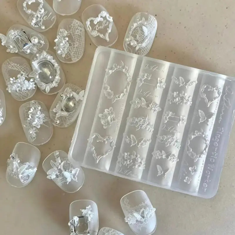 3D Bowknot Silicone Nail Mold Heat Resistant Mixed Shape DIY Manicure Zpaxo
