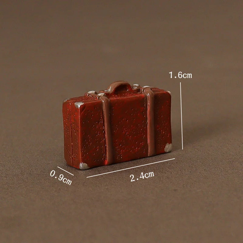 ▶1:12 Dollhouse Miniature Leather Luggage Trunk Suitcase Vintage Hand Bag Briefcase Home Model Decor Toy Doll House Accessories Zpaxo C