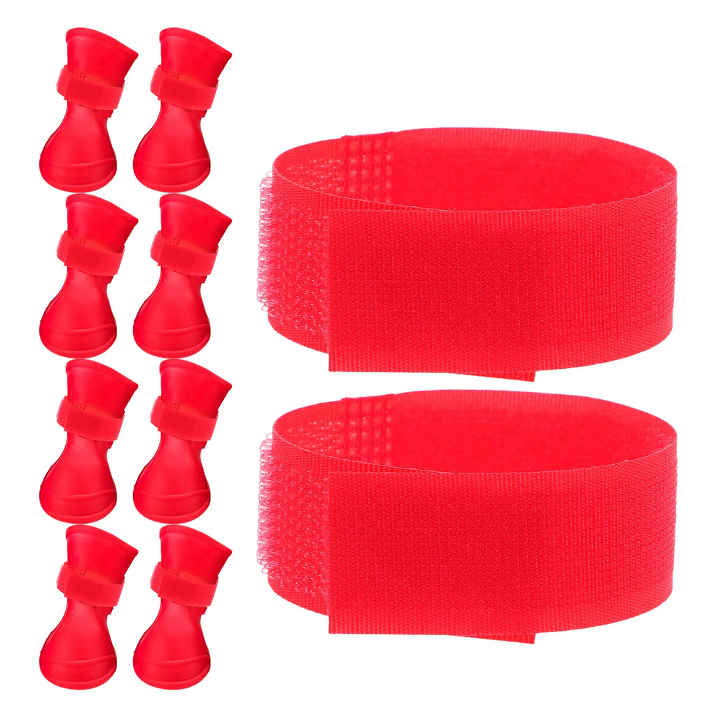 Paw Doggie Sock Holders Canine Bootie Footwear Fasteners Red Anti