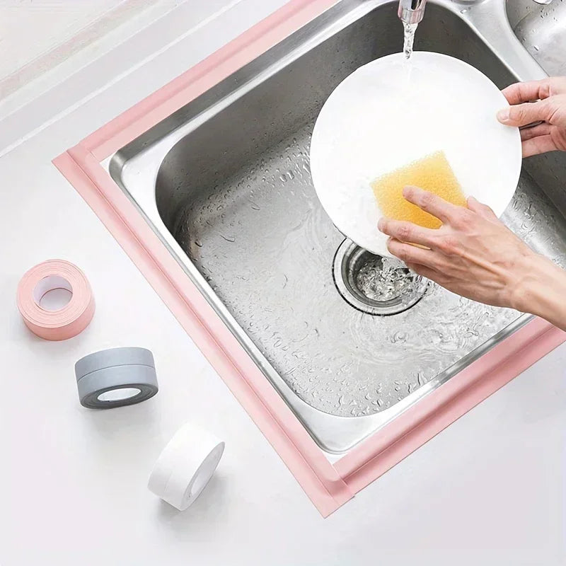1pc Bathroom Waterproof Wall Stickers Sealing Tapes PVC Adhesive Sealing Strips Sink Edge Tape Kitchen Bathroom Accessories Zpaxo