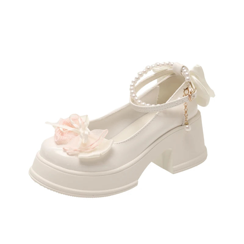 2026 Spring Autumn Women's Elegant Bow Pearl Embellishment Single Zpaxo