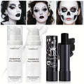 White Liquid Foundation Black Lipstick Makeup Pure Cream Creamy Stick Zpaxo 2pcs